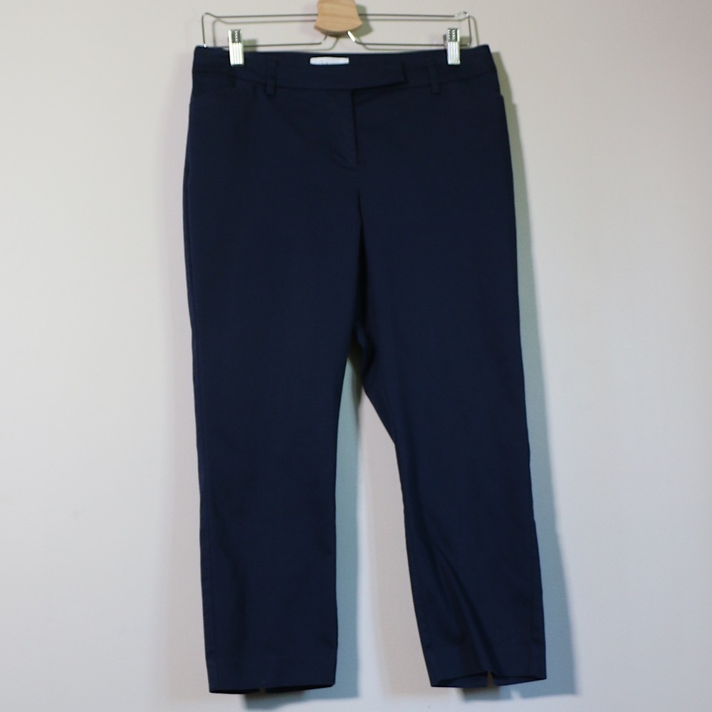 Reitmans capri pants cropped pedal pushers Capris midrise navy blue size 7